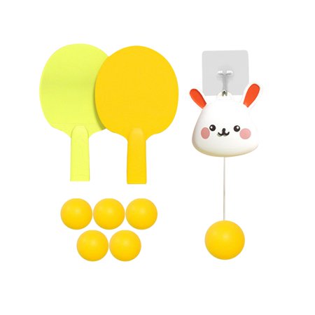 Table Tennis Training Set Tennis Trainer Trainer Parent Child Interaction Toy Exerciser Equipment Hanging Tool for Adult Bunny Five Ball