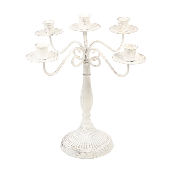 GETAJGHSD White Iron Candlestick Holder Set, Metal Candle Stand for Home Decoration, 35x35x33cm Stylish