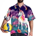 thumbnail image 4 of Robot Unicorn Attack Men's Casual Poplin Button Down Short Sleeve Shirts for Summer Beach - Unisex, 4 of 6