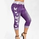 thumbnail image 4 of ICHUANYI Clearance Women's Elastic Fashion Printed Tight Casual Capris(Purple, XL) ICHUANYI WER2023081100061, 4 of 7