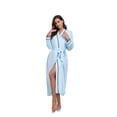 thumbnail image 4 of MAYFISH Women's 100% Cotton Robes Lightweight Kimono Long Soft Bathrobe for Women with Pockets(LightBlue,XL), 4 of 6