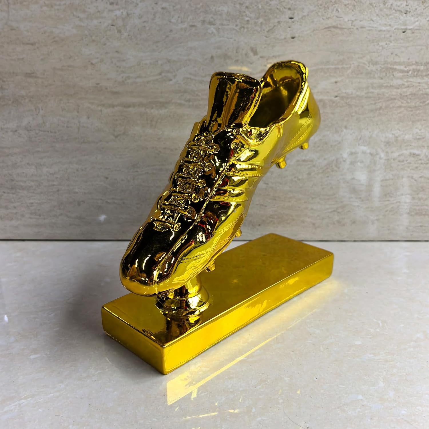 Golden Stand Football Boot Trophy Shoe Resin Winners Cup Crafts Best Gold Plated Soccer Award Model Cup Gift Fans League Souvenirs,Gold