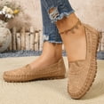 thumbnail image 4 of Women's Orthopedic Leather Loafers Comfortable Lightweight Slip-On Flats Casual Comfort Walking Shoes Moccasins Driving Walking Shoes Khaki 7.5, 4 of 6