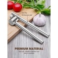 thumbnail image 2 of Garlic Press, Stainless Steel Mincer Crusher & Peeler Set - Detachable Design, Easy Squeeze with Extended Handle, Rust Proof, Dishwasher Safe and Easy Clean, 2 of 7