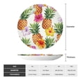 thumbnail image 2 of Daiia Hawaiian Pineappl Printed Pattern Ceramic Plate Dinner Plates Bone China Decorative Plates with Display Stand Art Ceramic Ornaments for Wall Hanging Decoration-7in, 2 of 6