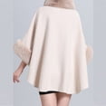 thumbnail image 5 of Aoochasliy Winter Scarfs Christmas Clearance Women's Trendy Loose Solid Color Plush Thickened Wool Collar Knitted Shawl Cloak Woolen Shawl Coat, 5 of 5