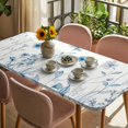 thumbnail image 3 of Blue Spring Floral Table Cloths for 3 Foot Rectangle Tables, Summer Flowers Botanical Elegant Patio Waterproof Elastic Fitted Tablecloths, Washable Rectangular Table Cover for Camping, 3 of 8
