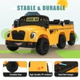 thumbnail image 5 of TOBBI 12V 2 Seater Kids Electric Ride On Toy School Bus, Ride On Car w/Remote Control for Toddlers 3-8 Years,Yellow, 5 of 9