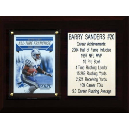 C&I Collectables NFL 6x8 Barry Sanders Detroit Lions Career Stat Plaque