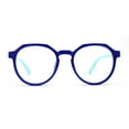 thumbnail image 3 of Kid Girls Flexible Rubber Geometric Keyhole Blue Light Filter Computer Glasses Navy Blue, 3 of 4