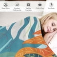 thumbnail image 3 of JRXY Tropical Colorful Tropical Leaf Flannel Fleece Blanket White, 3 of 6