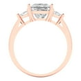 thumbnail image 4 of 2.32 ctw 3 Stone Anniversary Ring for Women | Princess Cut Zirconia Diamond | Hyperallergenic Solid 18K Rose Gold, 4 of 5