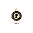 thumbnail image 2 of Alphabet Q Letter Charm Double Sided Enamel Initial Alphabet Pendant Black, for Jewelry Making, 50pcs, 2 of 7