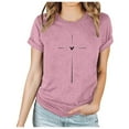 thumbnail image 1 of T-shirts à Manches Courtes pour Femmes à Motif Imprimé, 1 of 9