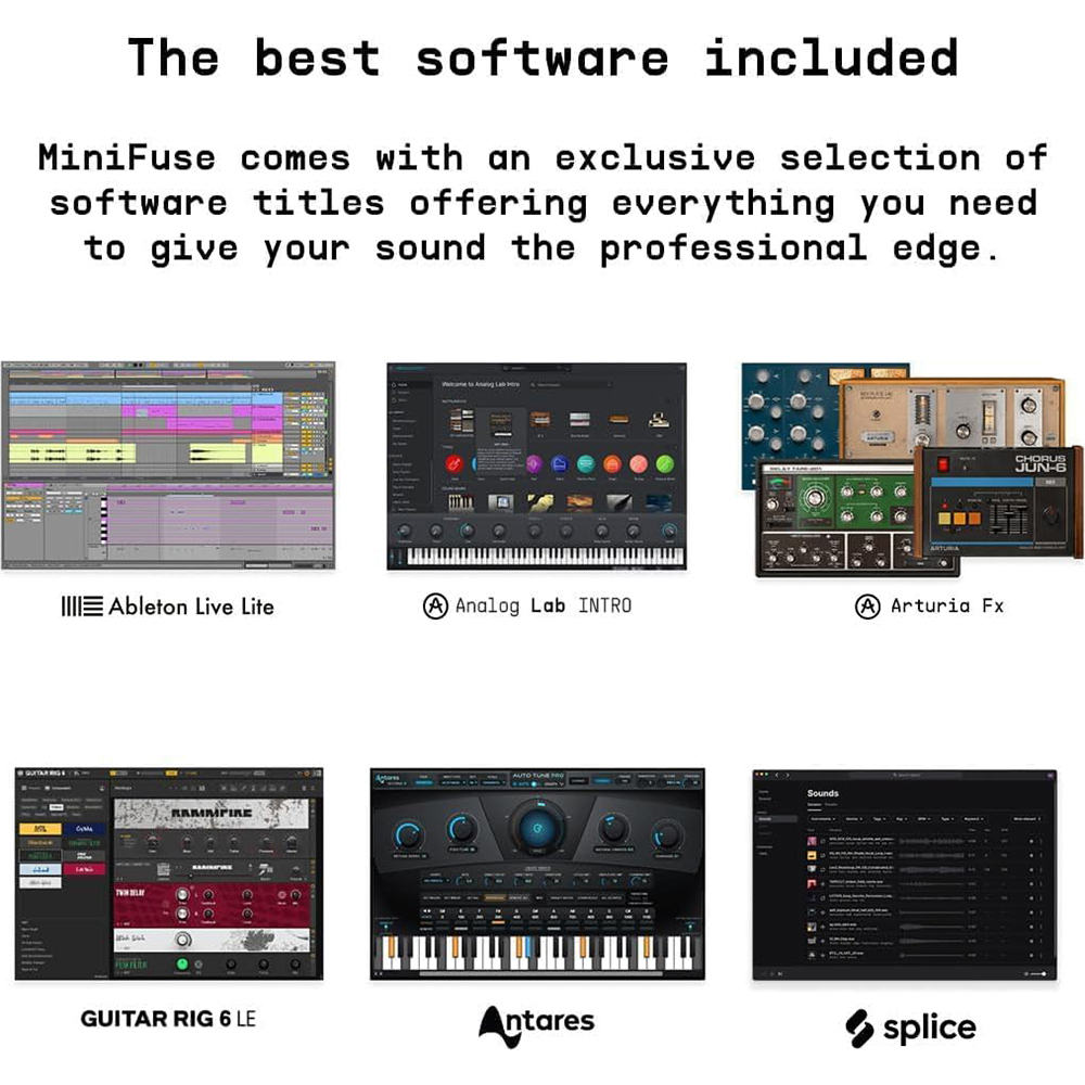 Arturia MiniFuse 2 USB-C Audio Interface, Champagne 800122 Bundle with 2 YR CPS Extended Warranty and 2x OnStage 25ft XLR Cable