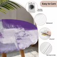 thumbnail image 3 of Modern Oil Painting Round Tablecloth for 36-44 Inch Tables,Fitted Table Cover with Elastic Edge,Purple Grey Abstract Graffiti Art Waterproof Outdoor Table Cloth Protector for Patio Garden Dinner, 3 of 9