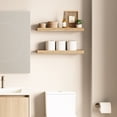 thumbnail image 3 of Ballucci 24" Floating Shelves for Wall, 2-Pack with Invisible Brackets, 6" Deep, Natural Oak, 3 of 7