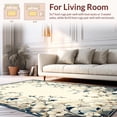 thumbnail image 2 of Flatwoven High Traffic Area Rug, Refined Winter Flower Lattice with Delicate Curving Stems and Petals, Non Slip, Stain Resistant, Washable Area Rugs for Living Room, Bedroom(Ivory, 8X10), 2 of 8