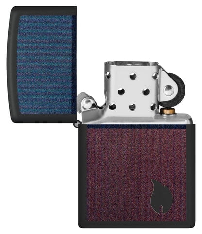 Zippo Lighter - Customized Engraved Message Two Tone Flame Design 46476