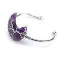thumbnail image 1 of Granjero Gordo Pulsera de cuentas hecha a mano, pulsera de luna de piedra natural envuelta en hilo de plata hecha a mano, violeta, 1 of 4
