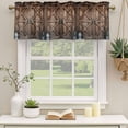 thumbnail image 2 of Retro Brown Door Curtain Valances for Windows, Kitchen Valance Window Treatments Panel 2 Pack, Country Vintage Wooden Door Rod Pocket Short Curtains for Bathroom Bedroom 42 x 18 Inch, 2 of 8