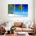 thumbnail image 2 of Elephant Stock Seaside Palms Wall Art - Horizontal Multi Panel Canvas - Living Room Wall Decor - Beach Multi Panel - Blue And Green Decor - 57" x 36", 2 of 8