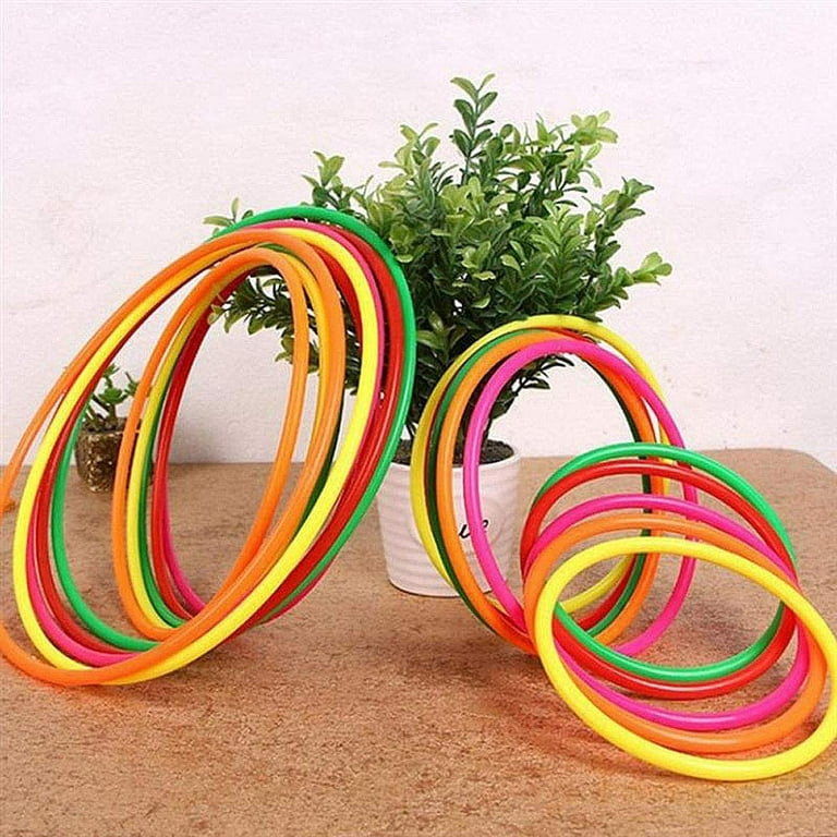 OBTANIM 12 Pcs Plastic Ring Toss Game for Kids and Outdoor Toss Rings for  Speed and Agility Practice Game, Random Colors 