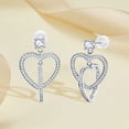 thumbnail image 3 of Women's Double Heart Earrings 925 Silver Love Jewelry Gift Hypoallergenic Jewelry on Christmas, 3 of 5