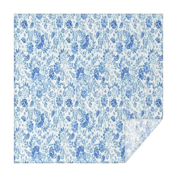 Pioneer Flower Floral Print Pattern Square Tablecloth,Waterproof Square Table Cover,Wipeable Spillproof Washable Table Cover for Home Kitchen Party Decor 42"X42"(107x107cm)