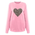 thumbnail image 5 of EQWLJWE Women Plus Fleece Long-Sleeved Sweater Casual Fashion Leopard Print Love Hoodies Tops, 5 of 5