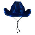 thumbnail image 6 of (3 pack) Light up LED Flashing Sequin Cowboy Hat (Blue) by PartyGlowz – Sparkly Glitter Cowgirl Hat for Disco, Birthday, Party, 6 of 8