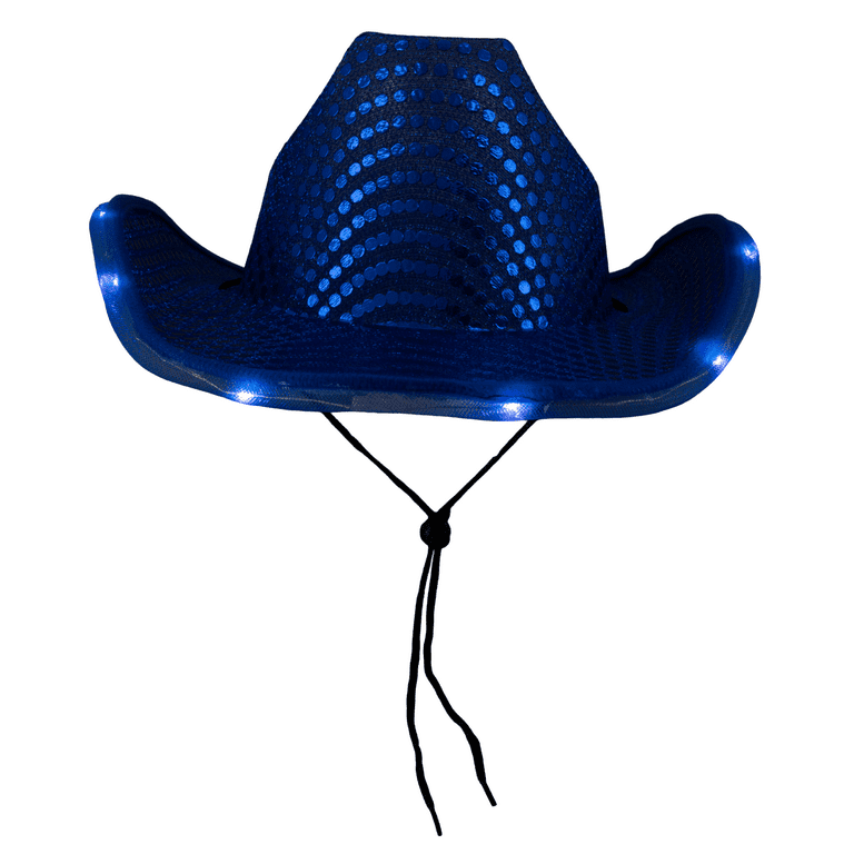 LED Colorful Light Up Cowboy Hat With Light With Neon Sparkly