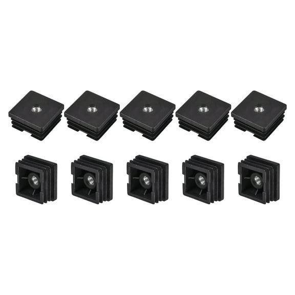 16Pcs 1.5"x1.5" Caster Insert with Thread, Square M8 Thread for Furniture