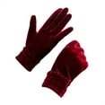 thumbnail image 2 of Women's Short Opera Velvet Gloves Wrist Length 1920s Style Banquet and Evening Wear, 2 of 3