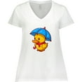 thumbnail image 3 of Inktastic Rainy Ducky Women's Plus Size V-Neck T-Shirt, 3 of 5