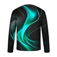 thumbnail image 5 of Blusas y camisas de manga larga con cuello redondo para hombre, blusa informal de manga larga con cuello redondo y estampado., 5 of 5
