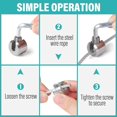 thumbnail image 3 of 10PCS Stainless Steel Cable Clamps, 316 Stainless Steel Cable Clamps with Hexagonal Screw Wrench, Rope Clamp for Wire Rope, Clothesline Tensioner, Cable Tensioner, 4mm M8, 3 of 5