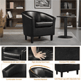 thumbnail image 3 of Yaheetech Faux Leather Accent Arm Chair For Living Room, Black, 3 of 8