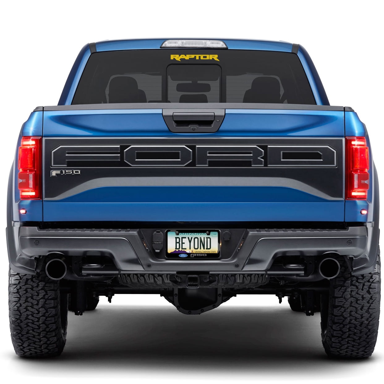 Ford F-150 2015 up in 3D Dark Gray Letters on Black Metal License Plate Frame