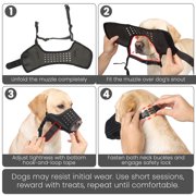 PcEoTllar Dog Muzzle, Soft Leather Muzzle Anti Biting Barking Chewing, Breathable Puppy No Bark Muzzle, Black