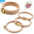 thumbnail image 1 of HLONK 4” x 4” Beech Wood Needlework Hoops 6 Pack, 1 of 8