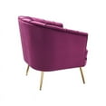 thumbnail image 4 of Furniture of America Elvie Mid-Century Modern Velvet Accent Chair in Purple, 4 of 5