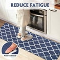 thumbnail image 4 of Mindunm Modern Navy Kitchen Mat, 17" x 47" + 17" x 30", Non-Slip (2 Count), 4 of 6