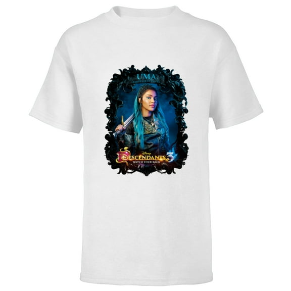 Disney Descendants 3 Uma Watch Your Back - Short Sleeve T-Shirt for Kids - Customized-White