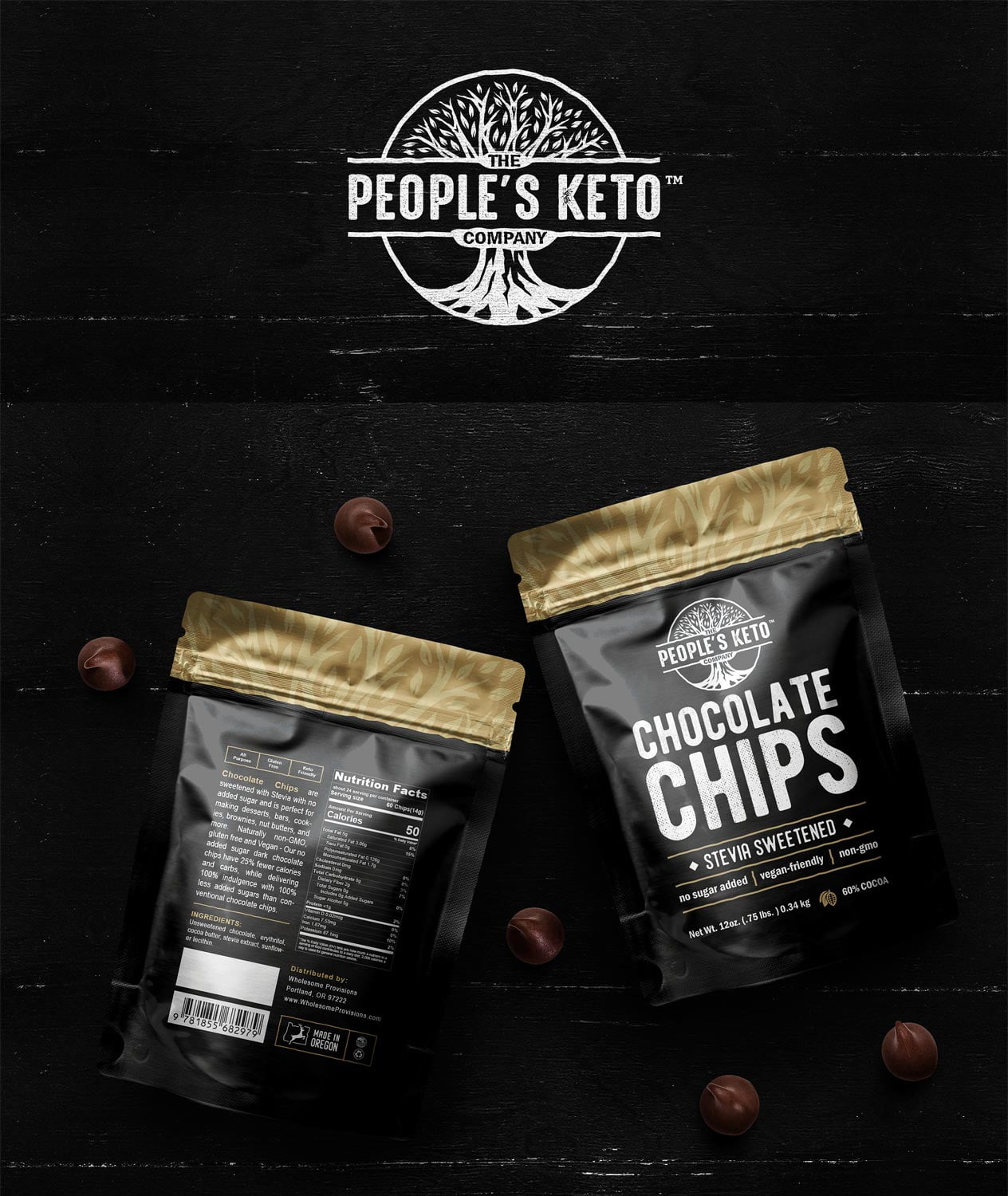 Sugar Free Chocolate Chips Stevia Sweetened 12 Oz Value Size Non Gmo Vegan Keto Low Carb 60 Cocoa All Natural Baking Chips Gluten Free No Sugar Added Walmart Com Walmart Com