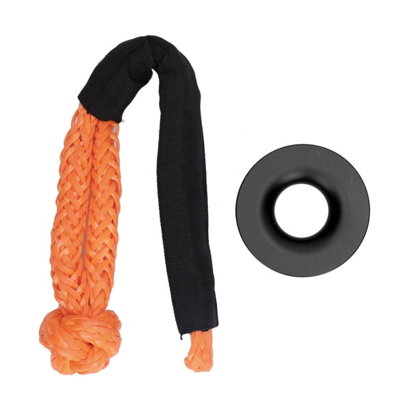 Juego de cuerda de cabrestante con anillo de recuperación anillo de recuperación de arranque aleación de aluminio Flexible nailon negro y rojo alta dureza para rescate ANGGREK Otros