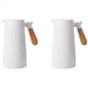 thumbnail image 1 of 2X Revestimiento de Vidrio de 1L, Frasco de Vacío, Jarra de Agua Caliente Aislada de Oficina Hogar, Olla de Agua Caliente Una Prueba de Fugas para Café, Té Térmico, Blanco, 1 of 5