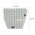 thumbnail image 2 of Unique Bargains 1 Pc Lightweight Clutch Plaid Bow Embroidery Small Makeup Bag for Vacation Black Canvas, 2 of 6