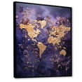 thumbnail image 2 of Designart "Lavender Whispers On The World Map I" World Map Floater Framed Canvas Prints, 2 of 5