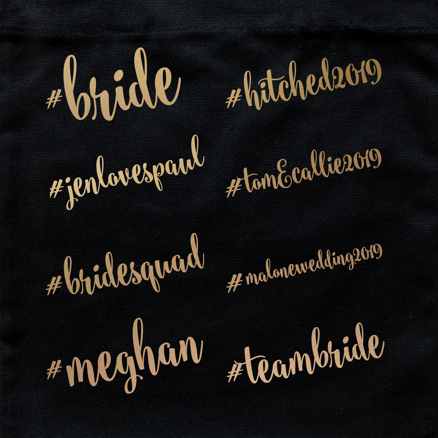 Hashtag Personalized Black Tote Bag